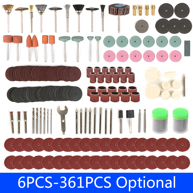 6 pces-361 pces acessórios de  - Cordless Rotary Tool Kit Accessories avaliação e preço